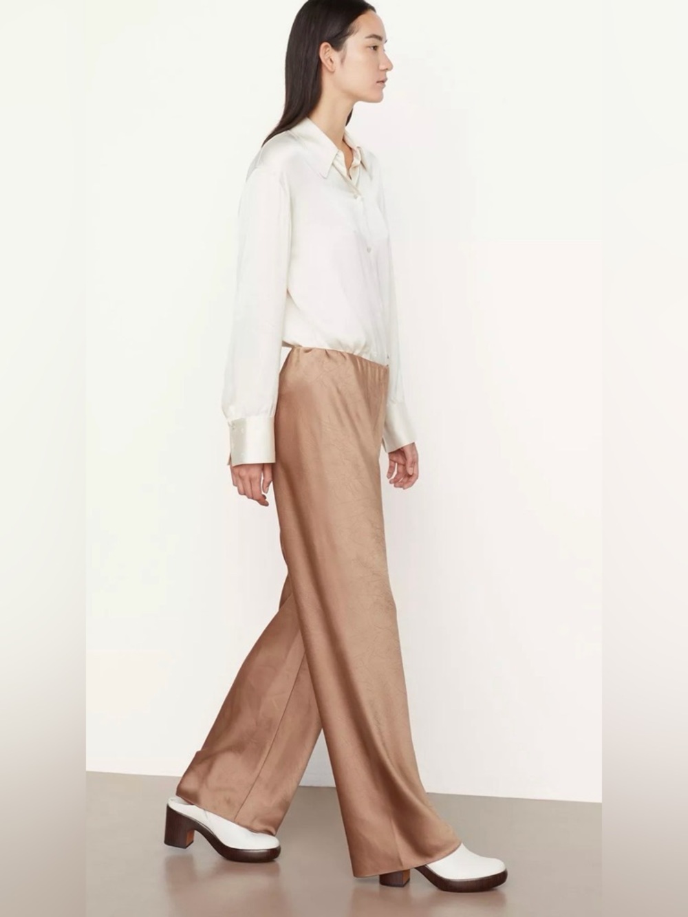NWT-Vince Women's Satin Bias Pant - Picture 2 of 11